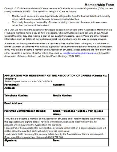 nonprofit membership form template|10+ Charity Membership Form Templates in PDF .